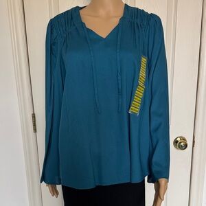 Jessica Simpson Teal, Botanical Dots and Black, Blouses